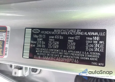 2023 Hyundai Tucson Sel from USA, damaged, VIN 5NMJFCAE0PH271746
